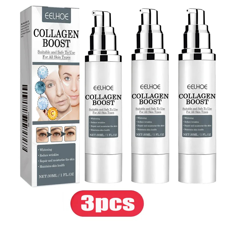 EELHOE Collagen Booster Face Cream Moisturizing Firming Skin Care for Women Reduces Wrinkles Fine Lines Hyaluronic Acid Skincare